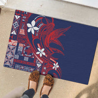 Samoa Manuia le Aso Tuto'atasi Rubber Doormat Siapo Mamanu Mix Tatau Marlin - Flag Color LT7 - Polynesian Pride
