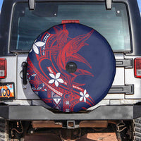 Samoa Manuia le Aso Tuto'atasi Spare Tire Cover Siapo Mamanu Mix Tatau Marlin - Flag Color LT7 Blue - Polynesian Pride