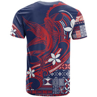 Samoa Manuia le Aso Tuto'atasi T Shirt Siapo Mamanu Mix Tatau Marlin - Flag Color LT7 - Polynesian Pride