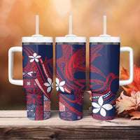 Samoa Manuia le Aso Tuto'atasi Tumbler With Handle Siapo Mamanu Mix Tatau Marlin - Flag Color LT7 - Polynesian Pride