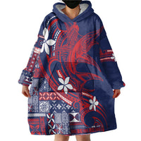 Samoa Manuia le Aso Tuto'atasi Wearable Blanket Hoodie Siapo Mamanu Mix Tatau Marlin - Flag Color LT7 - Polynesian Pride