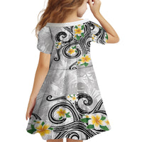 Kanaka Maoli Hawaii Plumeria Family Matching Off Shoulder Short Dress and Hawaiian Shirt Dancing Tentacles White Style LT7 - Polynesian Pride