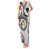 Kanaka Maoli Hawaii Plumeria Family Matching Tank Maxi Dress and Hawaiian Shirt Dancing Tentacles White Style LT7 Mom's Dress White - Polynesian Pride