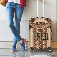 Bula Fiji Vintage Luggage Cover Brown Masi Motifs