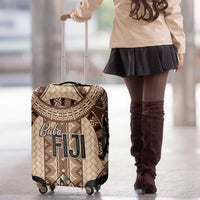 Bula Fiji Vintage Luggage Cover Brown Masi Motifs