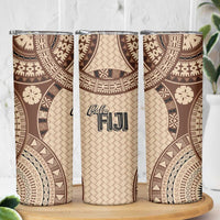 Bula Fiji Vintage Skinny Tumbler Brown Masi Motifs LT7 - Polynesian Pride