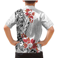 Bula Fiji Day Family Matching Mermaid Dress and Hawaiian Shirt Tagimaucia on Masi Pattern LT7 - Polynesian Pride