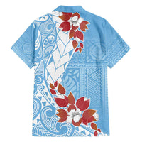 Bula Fiji Day Family Matching Off Shoulder Maxi Dress and Hawaiian Shirt Tagimaucia on Masi Pattern - Turquoise LT7 - Polynesian Pride