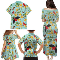 Aloha Hawaii Family Matching Puletasi and Hawaiian Shirt I'iwi on Mamane Pastel Turquoise LT7 - Polynesian Pride