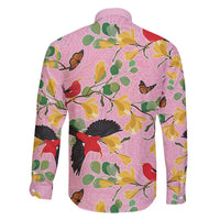 Aloha Hawaii Family Matching Tank Maxi Dress and Hawaiian Shirt I'iwi on Mamane Pastel Pink