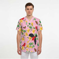 Aloha Hawaii Scrub Top I'iwi on Mamane Pastel Pink - Polynesian Pride