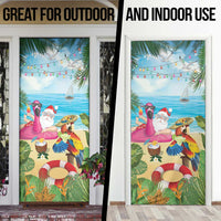 Have Yourself A Beachy Little Christmas Door Cover with Santa Chilling - Polynesian Pride