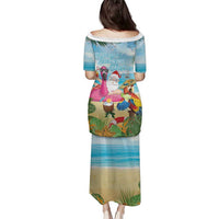 Have Yourself A Beachy Little Christmas Family Matching Puletasi and Hawaiian Shirt with Santa Chilling LT7 - Polynesian Pride
