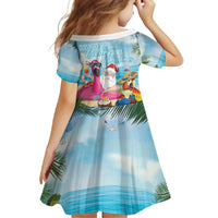 Have Yourself A Beachy Little Christmas Family Matching Tank Maxi Dress and Hawaiian Shirt with Santa Chilling LT7 - Polynesian Pride