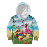 Have Yourself A Beachy Little Christmas Kid Hoodie with Santa Chilling - Polynesian Pride