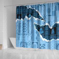 Bula Fiji Tapa Mix Christmas Shower Curtain Vintage Style LT7 - Polynesian Pride