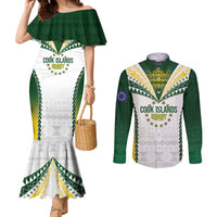 Cook Islands Rugby Custom Couples Matching Mermaid Dress and Long Sleeve Button Shirt Kuki's Aitu Champions LT7 Colorful - Polynesian Pride