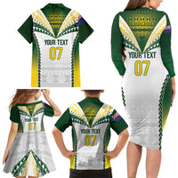 Cook Islands Rugby Custom Family Matching Long Sleeve Bodycon Dress and Hawaiian Shirt Kuki's Aitu Champions LT7 - Polynesian Pride