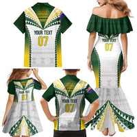 Cook Islands Rugby Custom Family Matching Mermaid Dress and Hawaiian Shirt Kuki's Aitu Champions LT7 - Polynesian Pride