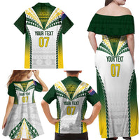 Cook Islands Rugby Custom Family Matching Off Shoulder Maxi Dress and Hawaiian Shirt Kuki's Aitu Champions LT7 - Polynesian Pride