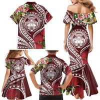 Aloha Hawaii Big Island Family Matching Mermaid Dress and Hawaiian Shirt Ohia Lehua Wahine LT7 - Polynesian Pride
