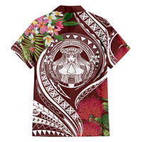 Aloha Hawaii Big Island Family Matching Puletasi and Hawaiian Shirt Ohia Lehua Wahine LT7 - Polynesian Pride