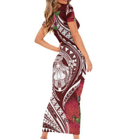 Aloha Hawaii Big Island Family Matching Short Sleeve Bodycon Dress and Hawaiian Shirt Ohia Lehua Wahine LT7 - Polynesian Pride