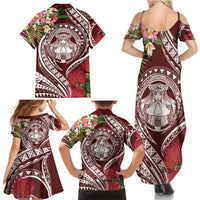 Aloha Hawaii Big Island Family Matching Summer Maxi Dress and Hawaiian Shirt Ohia Lehua Wahine LT7 - Polynesian Pride