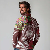 Aloha Hawaii Big Island Long Sleeve Polo Shirt Ohia Lehua Wahine LT7 - Polynesian Pride