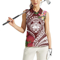 Aloha Hawaii Big Island Women Sleeveless Polo Shirt Ohia Lehua Wahine LT7 - Polynesian Pride