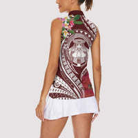 Aloha Hawaii Big Island Women Sleeveless Polo Shirt Ohia Lehua Wahine LT7 - Polynesian Pride