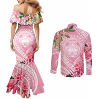 Aloha Hawaii Maui Couples Matching Mermaid Dress and Long Sleeve Button Shirt Goddess Lokelani Rose LT7 - Polynesian Pride