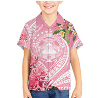 Aloha Hawaii Maui Family Matching Mermaid Dress and Hawaiian Shirt Goddess Lokelani Rose LT7 Son's Shirt Pink - Polynesian Pride