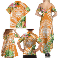 Aloha Hawaii Lanai Family Matching Summer Maxi Dress and Hawaiian Shirt Frangipani Mix Pineapple LT7 - Polynesian Pride