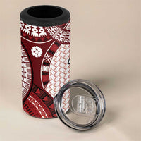 Bula Fiji Vintage 4 in 1 Can Cooler Tumbler Scarlet Masi Motifs LT7 - Polynesian Pride