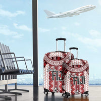 Bula Fiji Vintage Luggage Cover Scarlet Masi Motifs