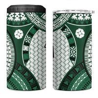 Bula Fiji Vintage 4 in 1 Can Cooler Tumbler Phthalo Green Masi Motifs LT7 One Size: 16 oz Phthalo Green - Polynesian Pride