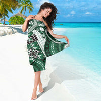 Bula Fiji Vintage Sarong Phthalo Green Masi Motifs