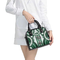 Bula Fiji Vintage Shoulder Handbag Phthalo Green Masi Motifs