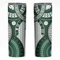 Bula Fiji Vintage Skinny Tumbler Phthalo Green Masi Motifs LT7 Phthalo Green - Polynesian Pride