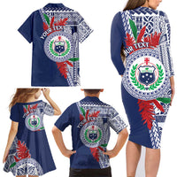 Samoa Rugby Personalized Family Matching Long Sleeve Bodycon Dress and Hawaiian Shirt Toa Samoa Myriad Siapo LT7 - Polynesian Pride