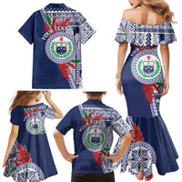 Samoa Rugby Personalized Family Matching Mermaid Dress and Hawaiian Shirt Toa Samoa Myriad Siapo LT7 - Polynesian Pride
