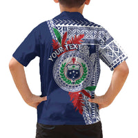Samoa Rugby Personalized Family Matching Off The Shoulder Long Sleeve Dress and Hawaiian Shirt Toa Samoa Myriad Siapo LT7 - Polynesian Pride