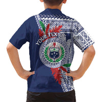 Samoa Rugby Personalized Family Matching Short Sleeve Bodycon Dress and Hawaiian Shirt Toa Samoa Myriad Siapo LT7 - Polynesian Pride