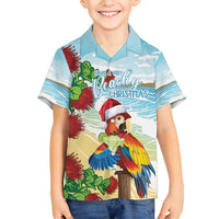 Have A Very Beach Christmas Family Matching Tank Maxi Dress and Hawaiian Shirt Parrot By Lehua Flower LT7 Son's Shirt Art - Polynesian Pride