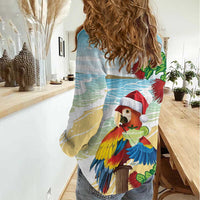 Have A Very Beach Christmas Women Casual Shirt Parrot By Lehua Flower LT7 - Polynesian Pride