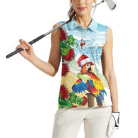 Have A Very Beach Christmas Women Sleeveless Polo Shirt Parrot By Lehua Flower LT7 - Polynesian Pride