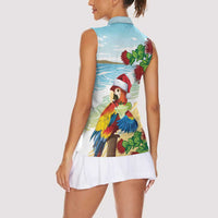 Have A Very Beach Christmas Women Sleeveless Polo Shirt Parrot By Lehua Flower LT7 - Polynesian Pride