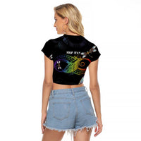 Personalised Polynesian Memorial Raglan Cropped T Shirt Your Wings Were Ready But My Heart Was Not