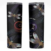 Personalised Polynesian Memorial Skinny Tumbler Your Wings Were Ready But My Heart Was Not LT7 Black - Polynesian Pride